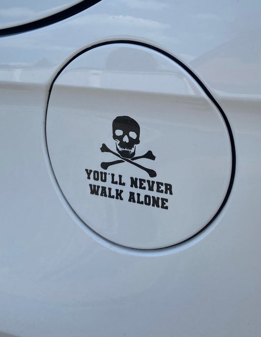 You´ll never walk alone Totenkopf Autoaufkleber