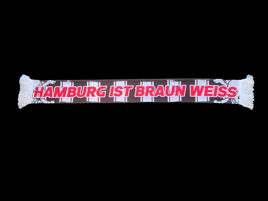 Hamburg ist Braun Weiss Seidenschal